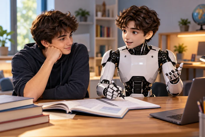 Kendine benzeyen robot yaptı; dersi ona anlattırdı